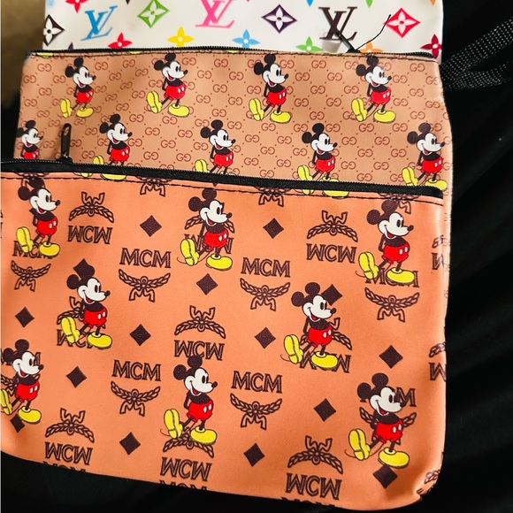 MCM Mickey Mouse Patterned Bag in Orange and Brown - Picture 1 of 2
